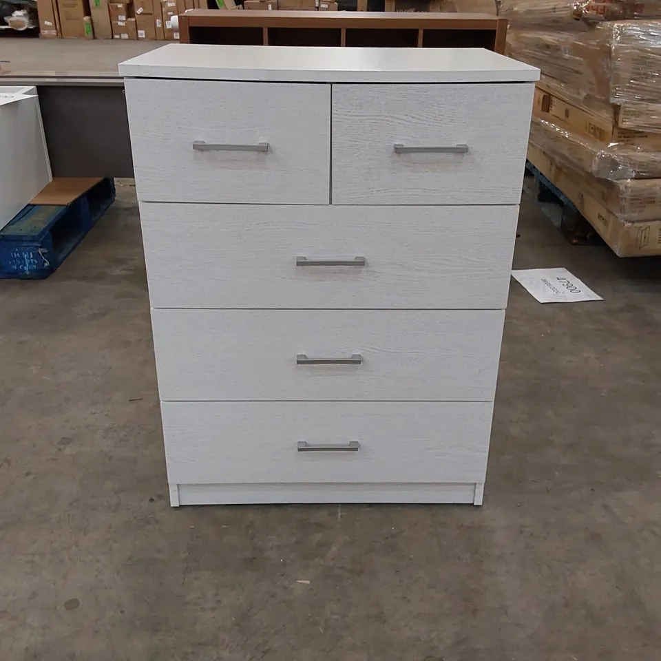 BRAND NEW 5-DRAWER CHEST OF DRAWERS - WHITE (1 ITEM)