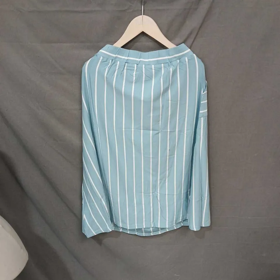 PATRA BLUE & WHITE STRIPED BLOUSE TOP, WOMEN'S, SIZE L