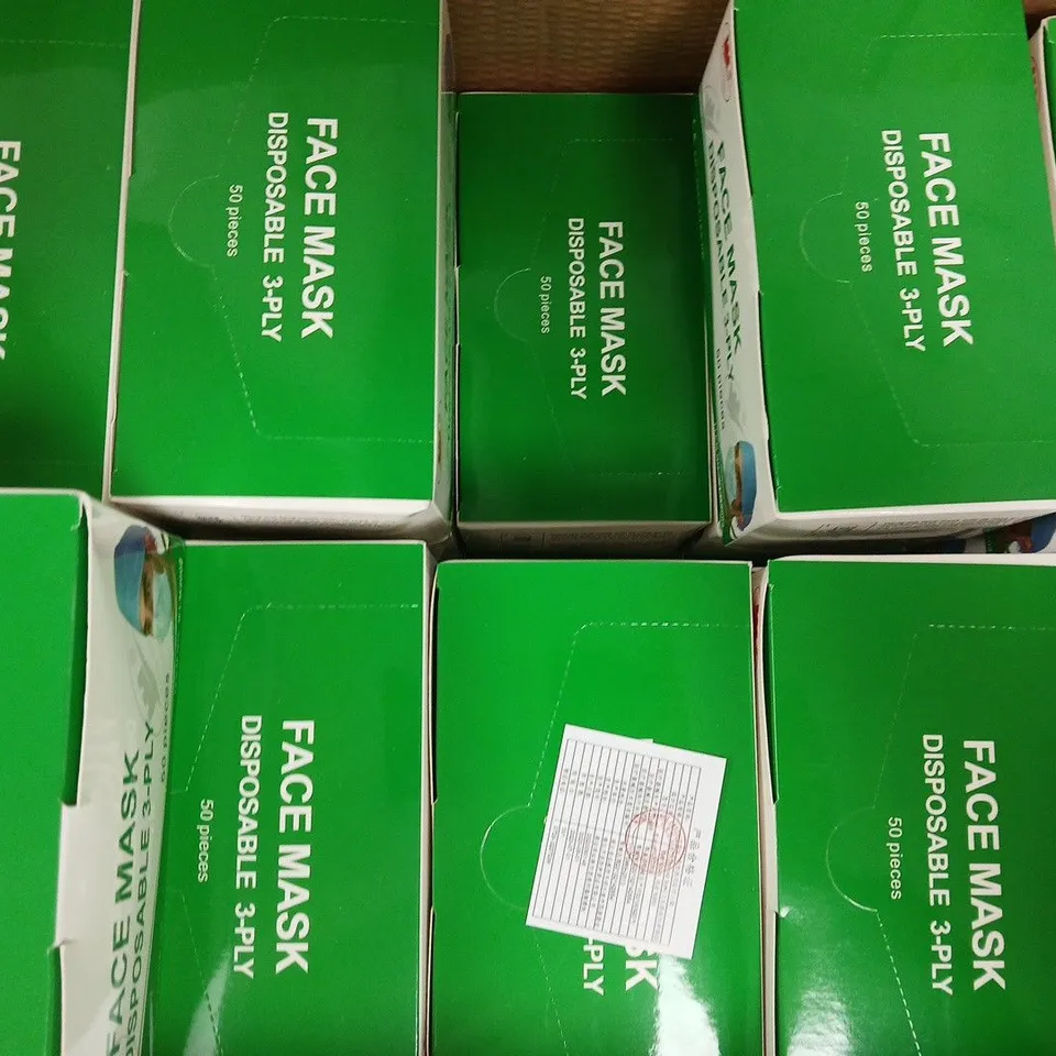 BOX OF APPROXIMATELY 20 XIAN WANLY PACKS OF DISPOSABLE FACE MASKS (50 PER PACK)