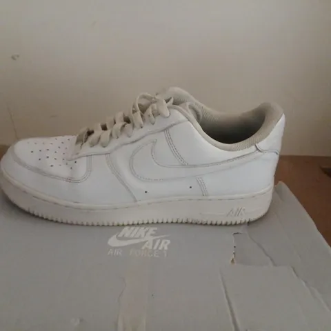NIKE AIR FORCE 1 '07 SNEAKERS, WHITE LEATHER, UK 9 (US 10.5) – BOXED