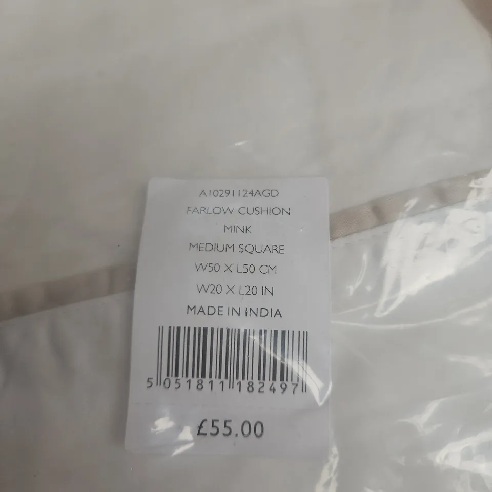 THE WHITE COMPANY FARLOW CUSHION – MINK, MEDIUM SQUARE, 50 X 50 CM