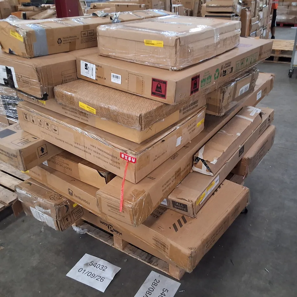 PALLET CONTAINING ASSORTED INCOMPLETE FURNITURE PARTS & PRODUCTS