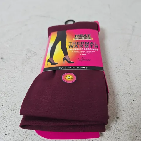HEAT MACHINE LADIES THERMAL LEGGINGS BURGUNDY - SIZE S/M
