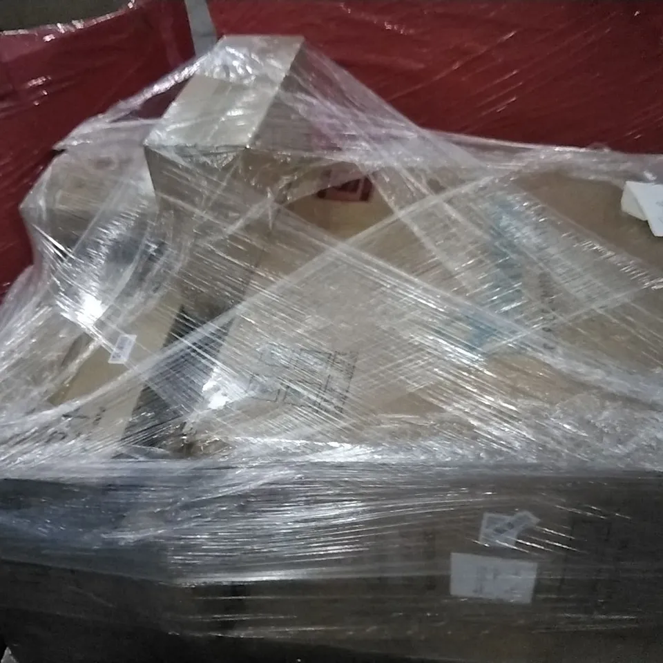 PALLET OF ASSORTED ITEMS INCLUDING YITAHOME OFFICE CHAIR, MIRROR CABINET, PUTORSEN ELECTRIC DESK FRAME, TWENTY ONE