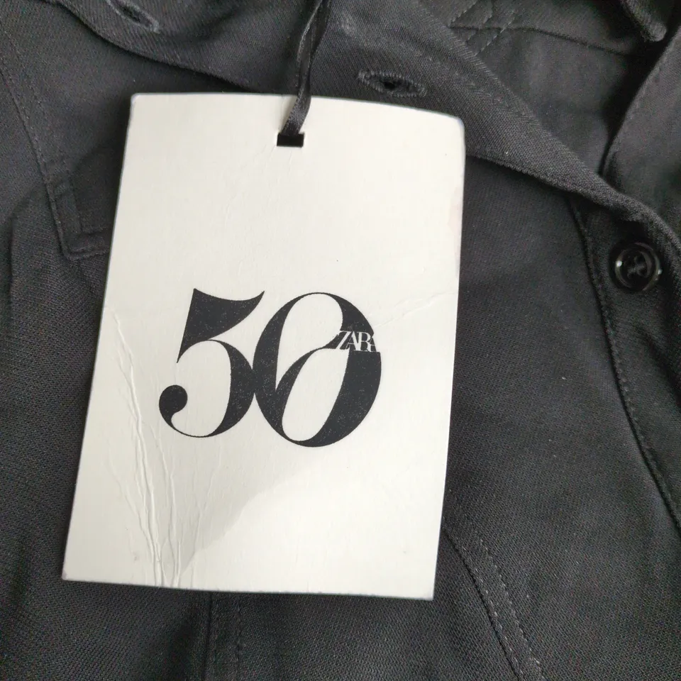 ZARA (50TH ANNIVERSARY) BLACK SHIRT DRESS WITH BELT – UK SIZE S