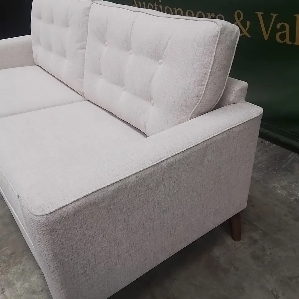 QUALITY DESIGNER EX SHOWROOM 3 SEATER FABRIC UPHOLSTERED SOFA