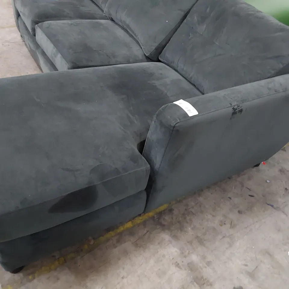 QUALITY BRITISH DESIGNER LOUNGE Co. CHAISE CORNER SOFA CHARCOAL FABRIC 