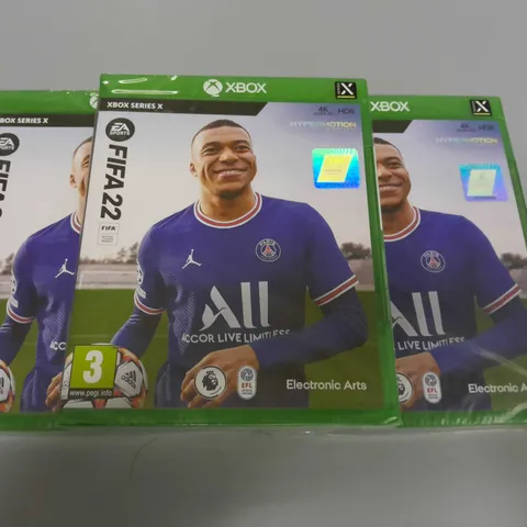 LOT OF 3 SEALED FIFA 22 GAMES FOR XBOX SERIES X