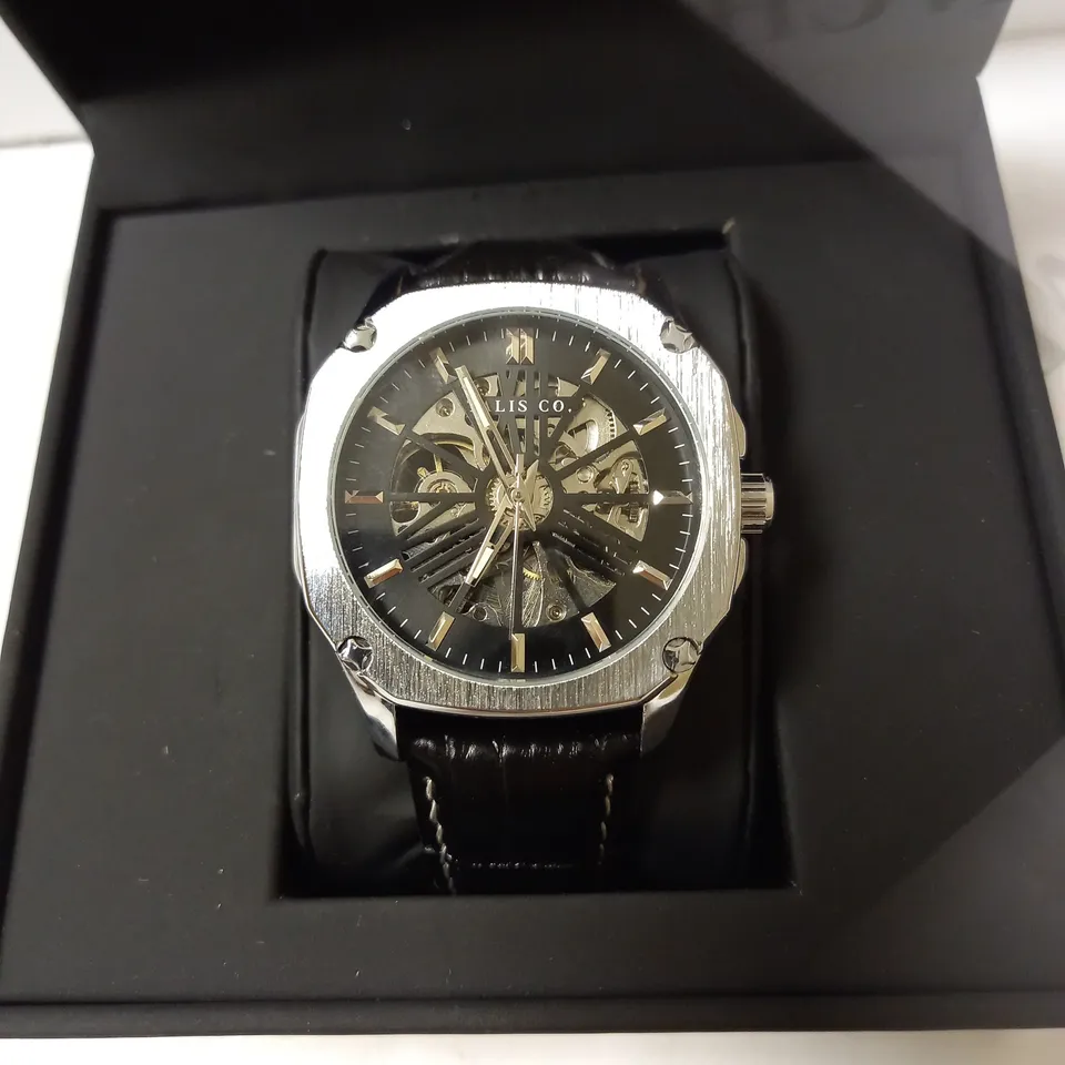 TALIS SKELETON LEATHER STRAP WRISTWATCH RRP £515