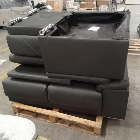PALLETISED KANSAS L-SHAPE CORNER SOFA, LEFT-HAND FACING, GREY PREMIUM FAUX LEATHER