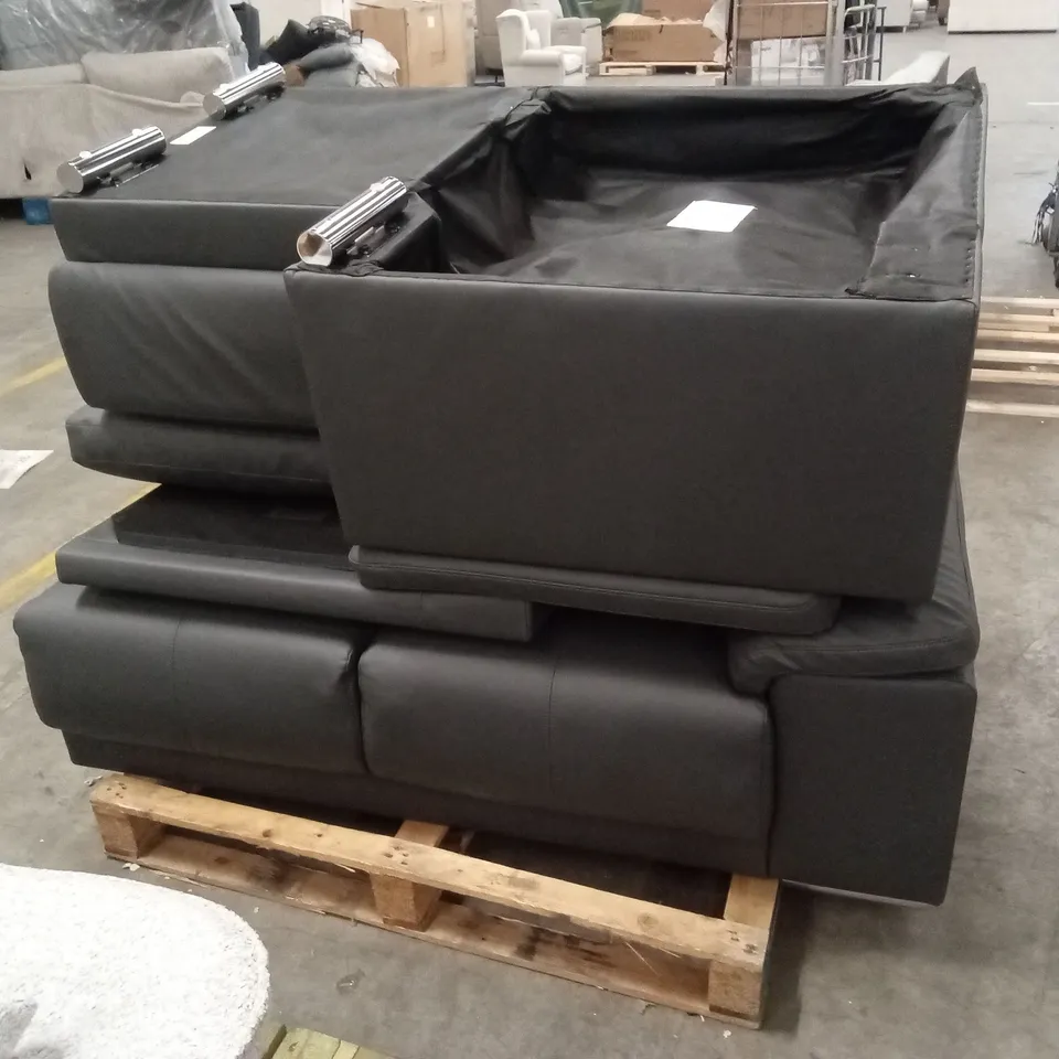 PALLETISED KANSAS L-SHAPE CORNER SOFA, LEFT-HAND FACING, GREY PREMIUM FAUX LEATHER
