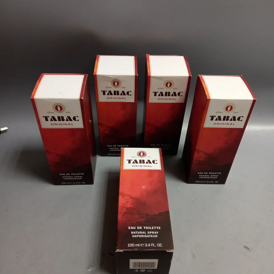 LOT OF 5 TABAC ORIGINAL EAU DE TOILETTE SPRAY 100ML