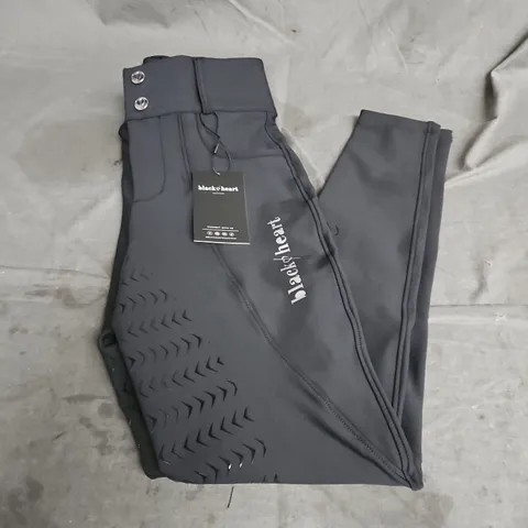 BLACK HEART EQUESTRIAN CARA HYBRID FULL GRIP PANTS IN BLACK SIZE XS