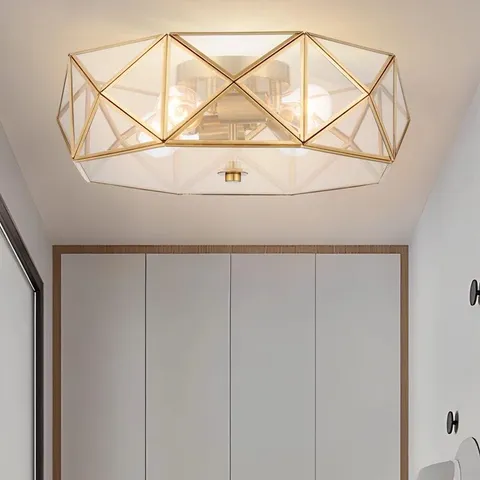 BOXED BRAND NEW ANEYDA 4 - LIGHT 43CM UNIQUE/STATEMENT GEOMETRIC FLUSH MOUNT LIGHT - GOLD