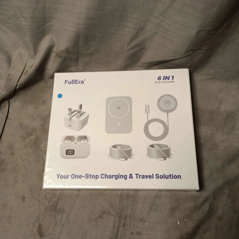 FULLERA 6-IN-1 TRAVEL CHARGING & POWER BANK KIT