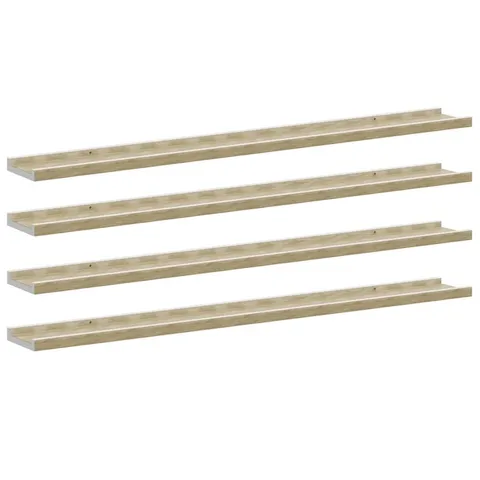 BOXED VIDAXL WALL SHELVES 4 PCS WHITE AND SONOMA OAK 100X9X3 CM