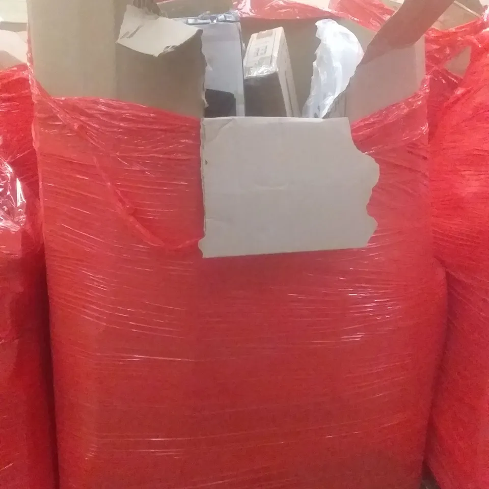PALLET OF ASSORTED ITEMS INCLUDING DOUBLE AIR FRYER, COTTON THROW, STOOL