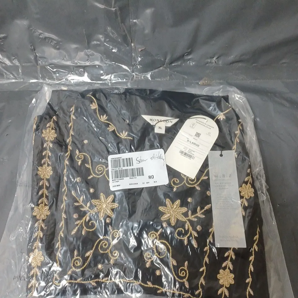 MONSOON LADIES ELEANOR BLACK AND GOLD TUNIC