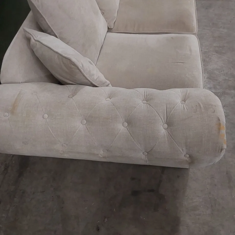 QUALITY DESIGNER WINDSOR 3 SEATER FABRIC UPHOLSTERED SCATTER BACK SOFA