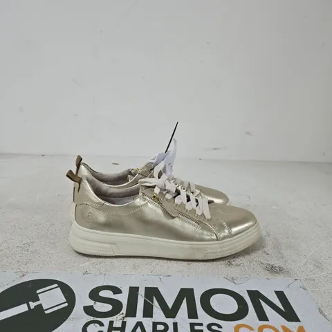 HUSH PUPPIES GOLD METALLIC TRAINERS – WOMEN'S CASUAL SNEAKERS WITH SIDE ZIP UK SIZE 7
