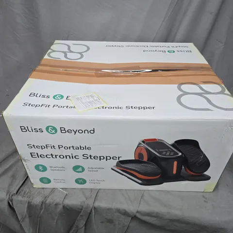 BOXED BLISS & BEYOND STEPFIT PORTABLE ELECTRONIC STEPPER IN BLACK