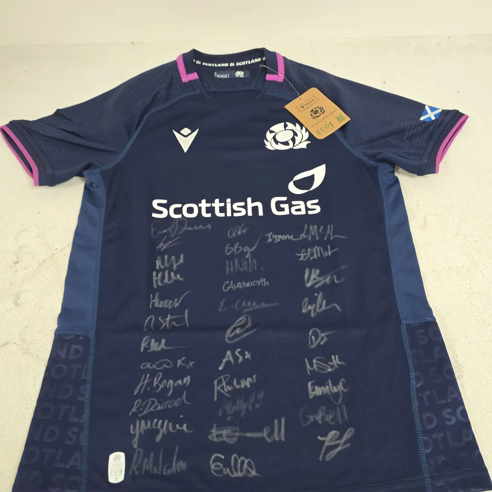  WOMEN'S SCOTLAND REPLICA JERSEY – SIGNED -  UK SIZE 12