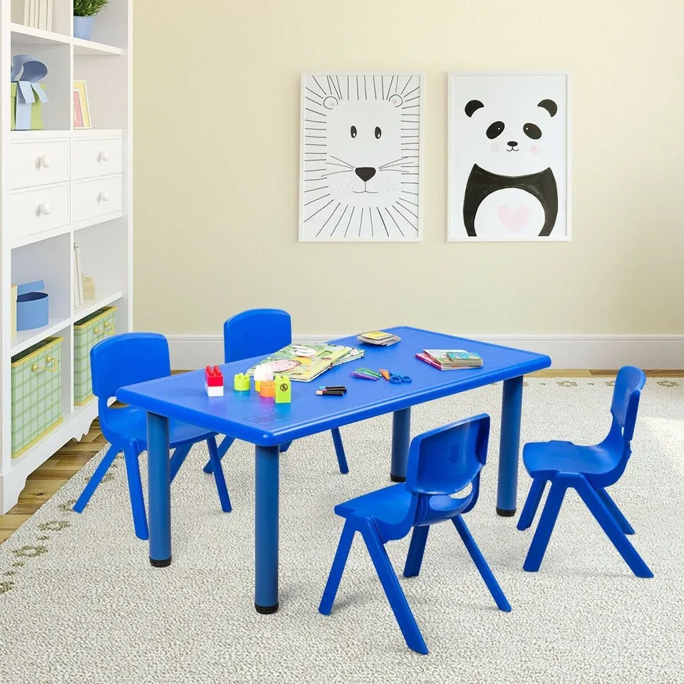 BOXED COSTWAY WATERPROOF RECTANGULAR KIDS TABLE - BLUE (1 BOX)