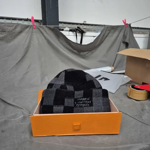 LOUIS VUITTON DAMIER KNIT BEANIE HAT – BOXED