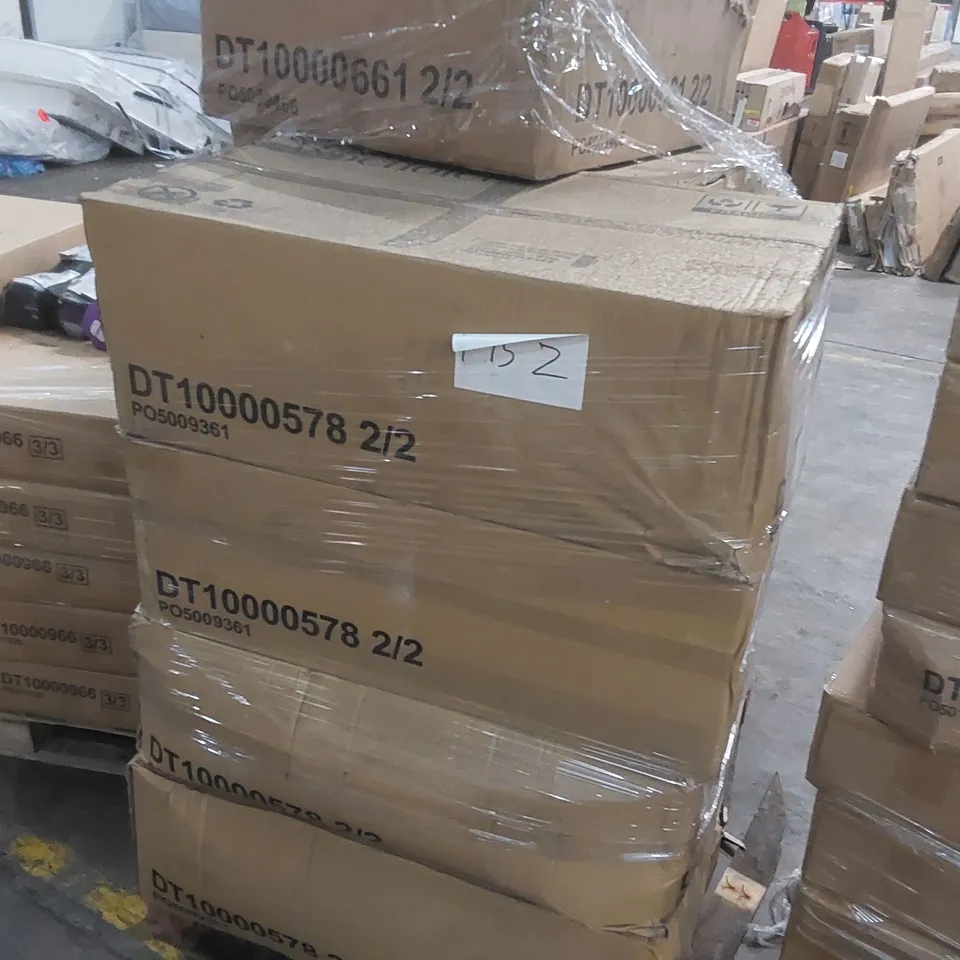 PALLET CONTAINING A LARGE QUANTITY OF INCOMPLETE DINING TABLE PARTS