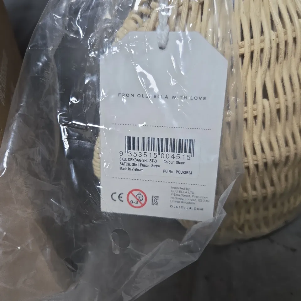 BOXED OLLI ELLA SHELL PURSE - STRAW
