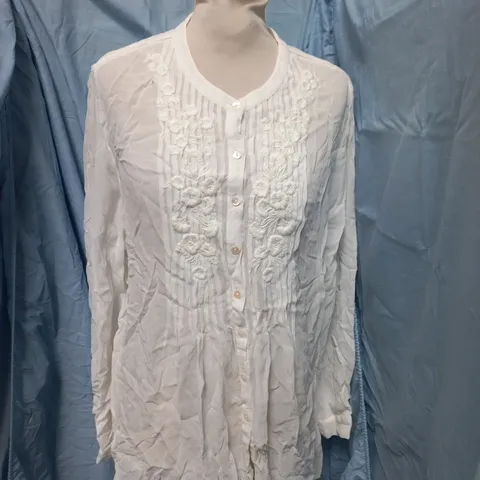 EAST WHITE EMBROIDERED SHEER BLOUSE (WOMEN) β UK SIZE NOT VISIBLE