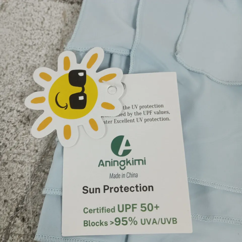 ANINGKIMI SUN PROTECTION SCARF – UPF 50+ NYLON 87% / SPANDEX 13%, LIGHT BLUE, 70 X 26 INCHES