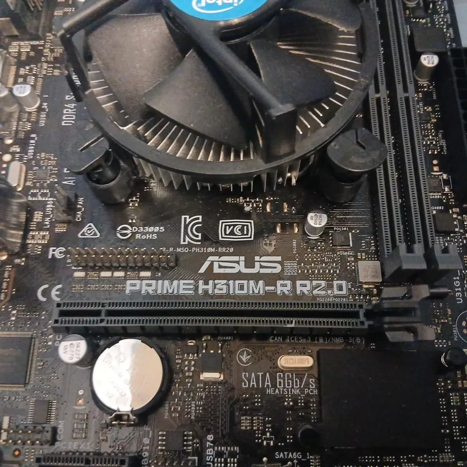 ASUS PRIME H310M-R MOTHERBOARD WITH STOCK COOLER INSTALLED