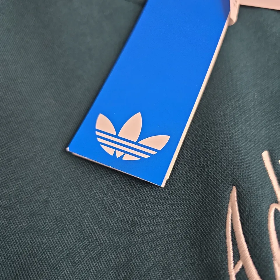 ADIDAS ORIGINALS CREW SWEATSHIRT – TEAL WITH PINK TRIM, MEN'S