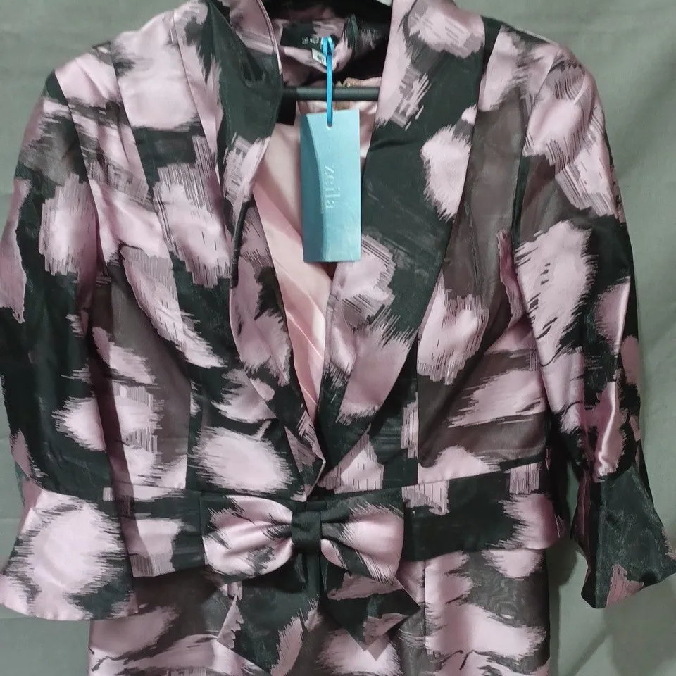 ZEILA COLLECTION DRESS * JACKET IN BLACK/PINK - UK 10
