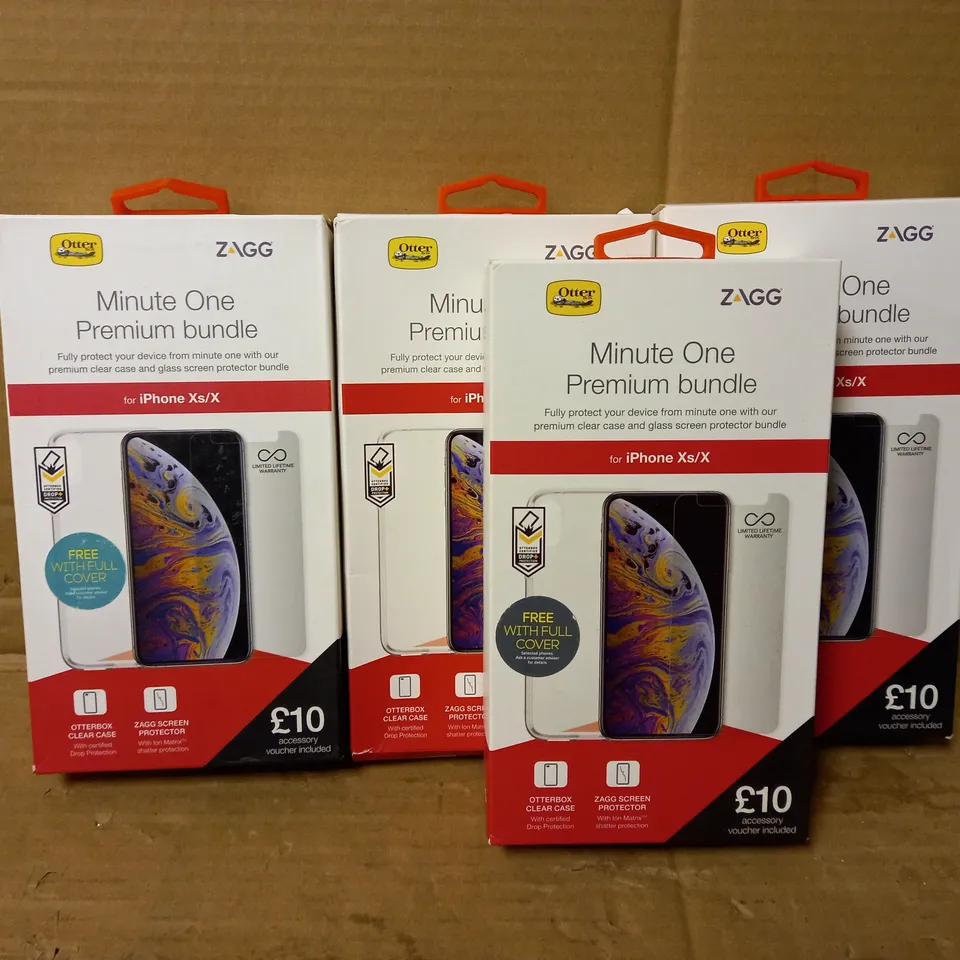 LOT OF 4 MINUTE ONE PREMIUM BUNDLES FOR IPHONE XS/X