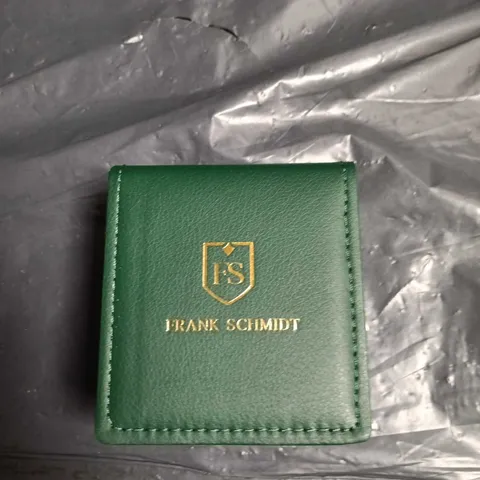 FRANK SCHMIDT WRISTWATCH β ROSE GOLD TONE CASE, BROWN CROCODILE-EFFECT LEATHER STRAP (BOXED)