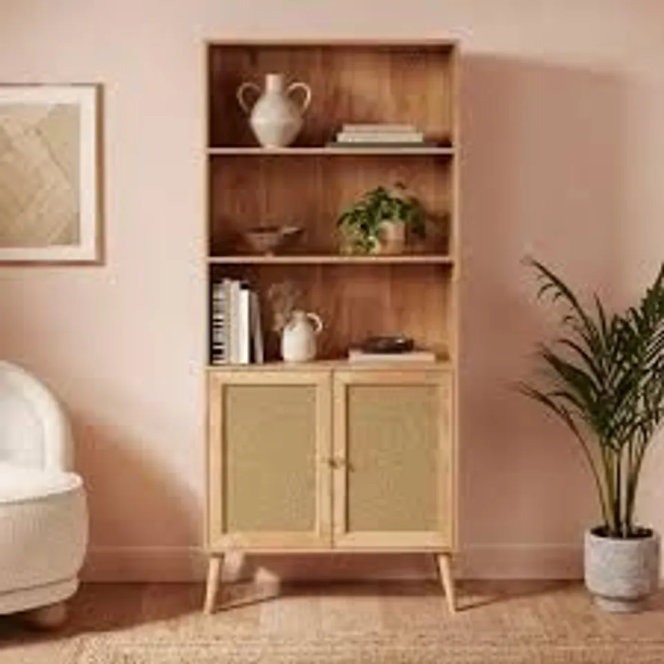 BOXED JORDYN BOOKCASE IN LIGHT WOOD EFFECT