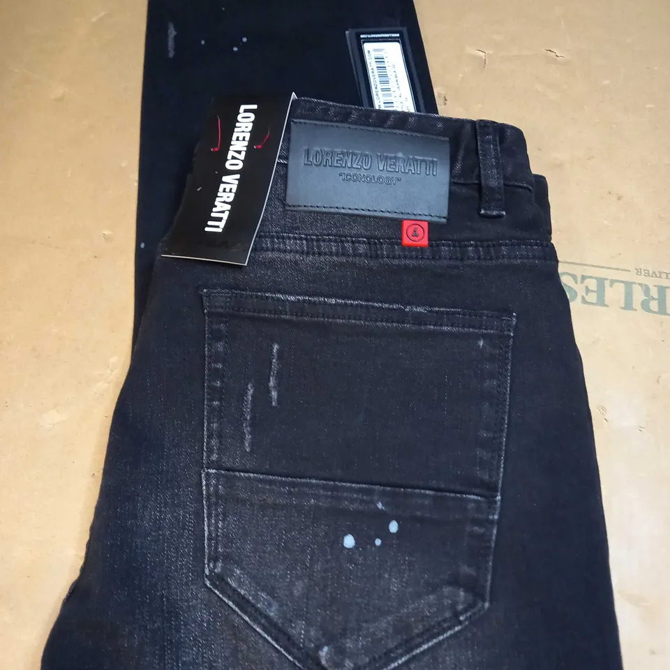 LORENZO VERATTI WASHED BLACK JEANS SIZE 32