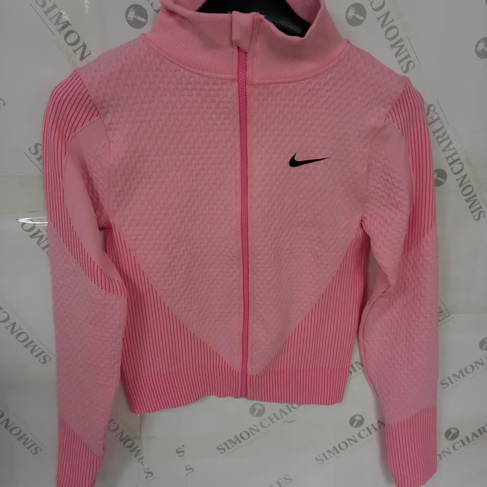 NIKE LOGO ZIPPED TRAINING TOP IN PINK SIZE UNSPECIFIED