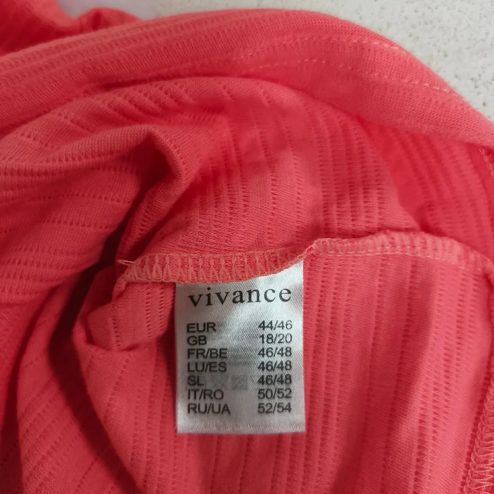 VIVANCE WOMEN’S CORAL PINK KNIT TOP, UK 18/20