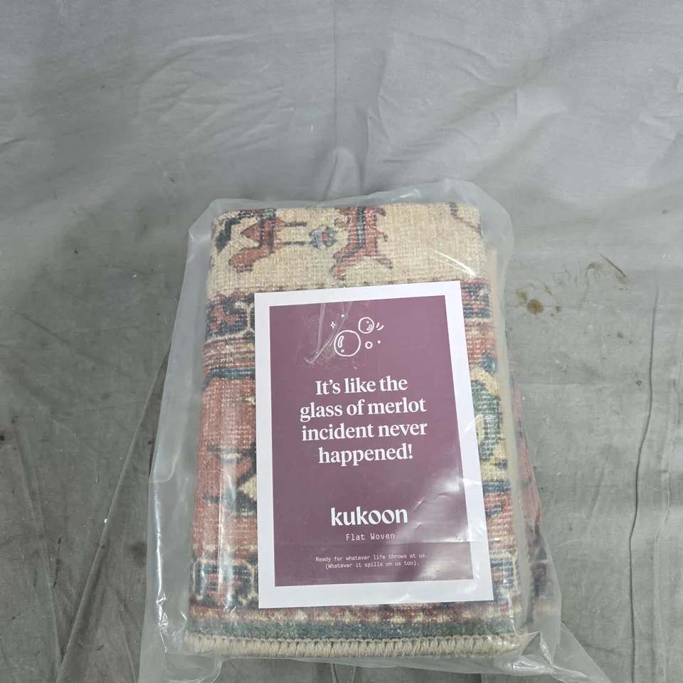 KUKOON FLAT WOVEN RUG – CYRUS DESIGN, 120 X 170 CM, BLUE (RENUU COLLECTION)