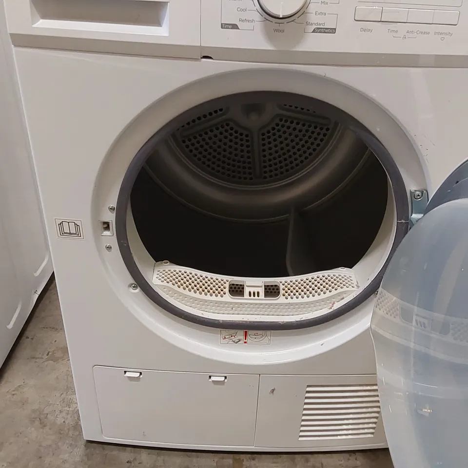 MIDEA MDG09EC80 FREESTANDING CONDENSER TUMBLE DRYER, 8KG, 16 PROGRAMMES, AUTO-DRY, ANTI-CREASE, DELAY START, CHILD LOCK - WHITE [ENERGY CLASS B]