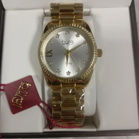 BOXED BURGI ALL STAINLESS STEEL LADIES WATCH