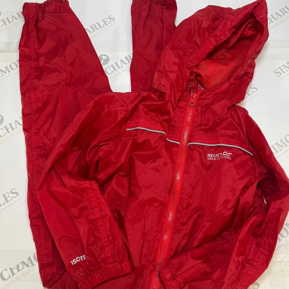 REGATTA OUTDOORS WATERPROOF OVERALLS IN RED SIZE 5-6YR