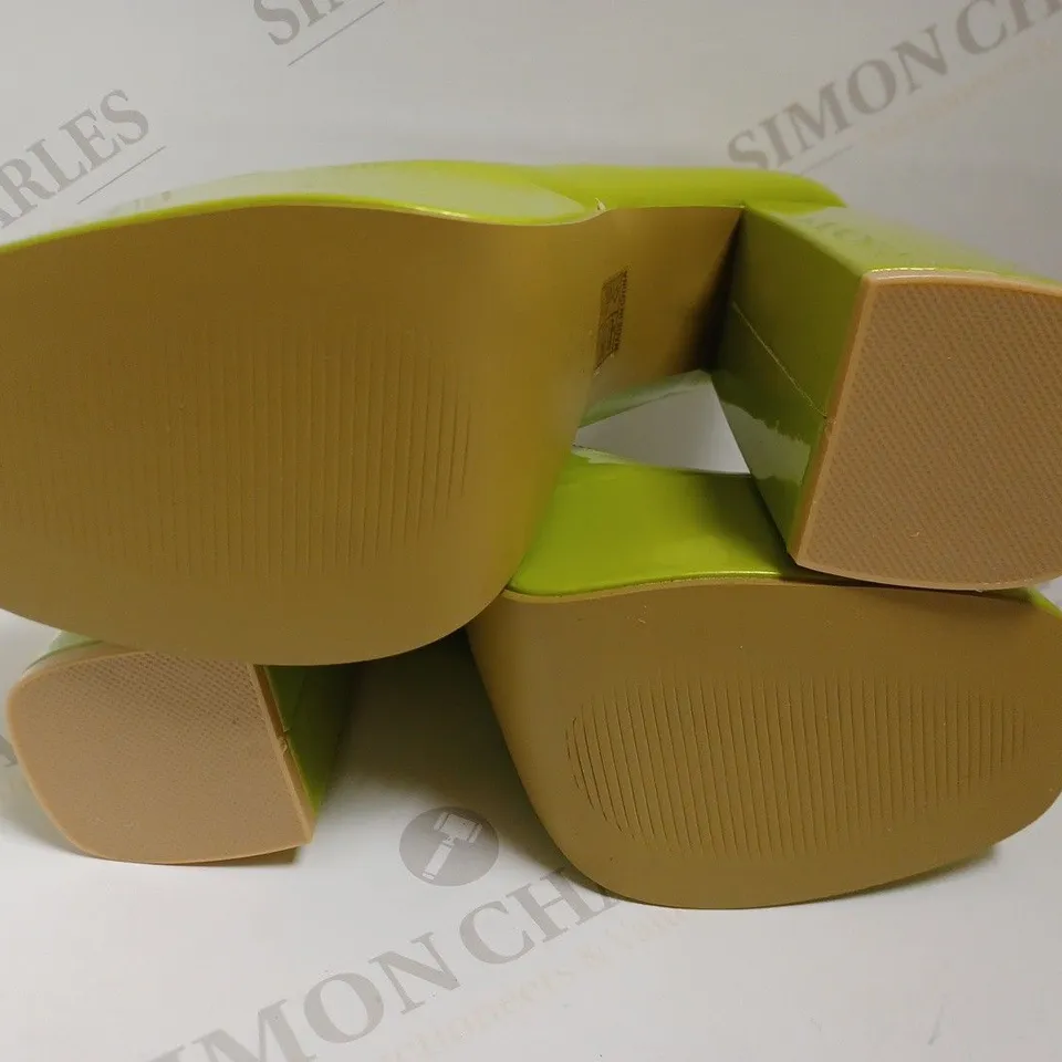 KOI VEGAN LIME GREEN PLATFORM SHOES - SIZE 6