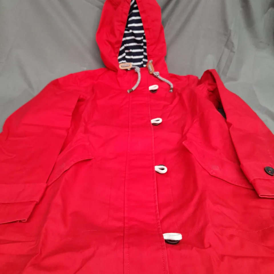 JOULES RED RIGHT AS RAIN JACKET WITH HOOD - UK 12