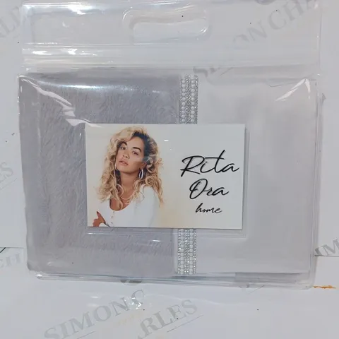 RITA ORA HOME PACK OF 2 SQUARE PILLOWCASES IN MINERAL GREY COLOUR W. JEWEL EFFECT