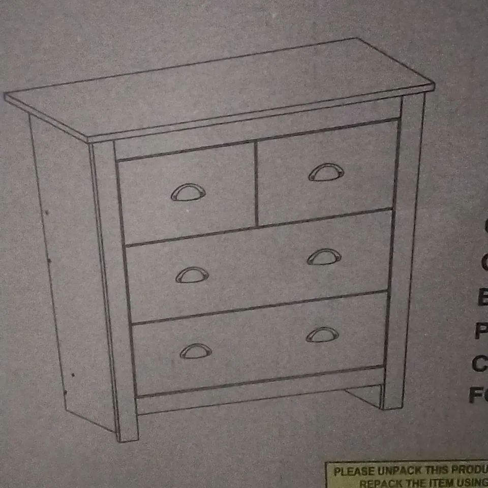 BOXED LANCASTER 2+2 DRAWER CHEST IN GREY