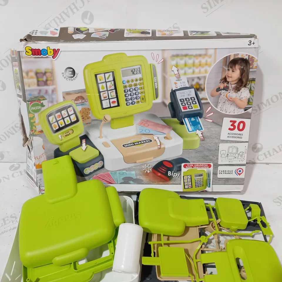 BOXED SMOBY LARGE CASH REGISTER RRP £39.99